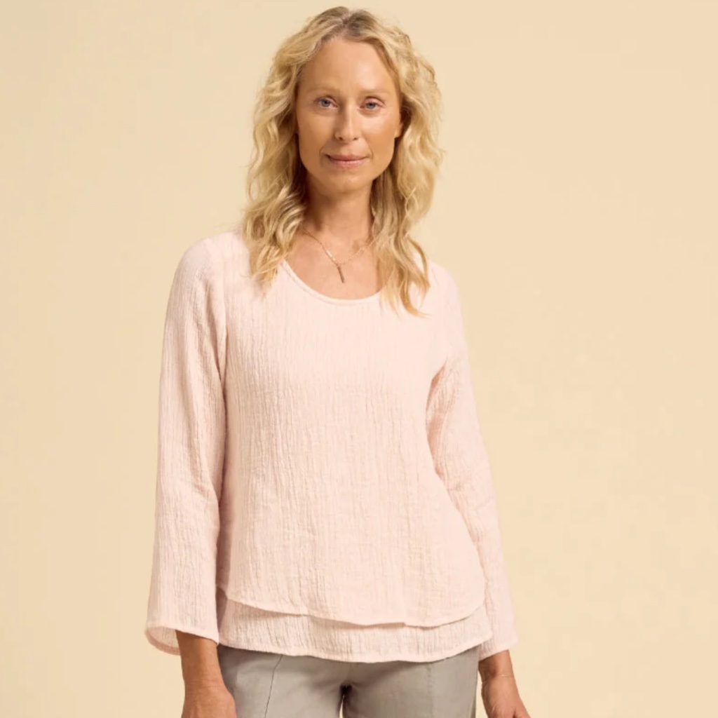 Nomad The Label Viola French Linen Top, Coral